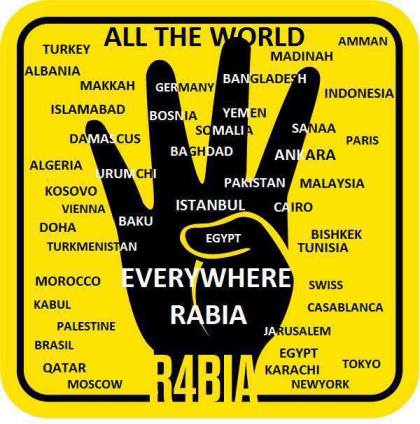 The yellow coloured #R4bia #Rabaa pictures that have gone viral both on Facebook & Twitter